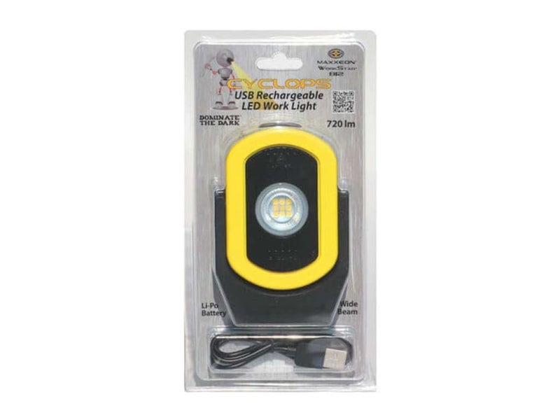 Maxxeon MXN00812 - Workstar 812 Cyclops Rechargeable Work Light, 6' Drop Test, IP64, 3 Hours, HiViz Yellow - Image 2